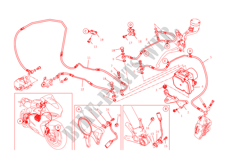 ANTILOCK BRAKING SYSTEM (ABS) voor Ducati 1199 Panigale R 2014
