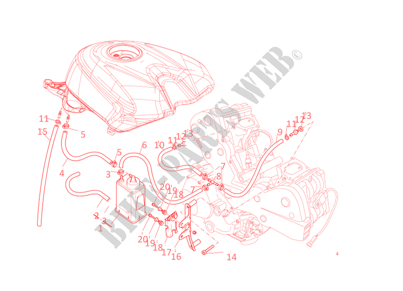 EVAPORATIVE EMISSION SYSTEM (EVAP) voor Ducati 848 EVO Corse 2013