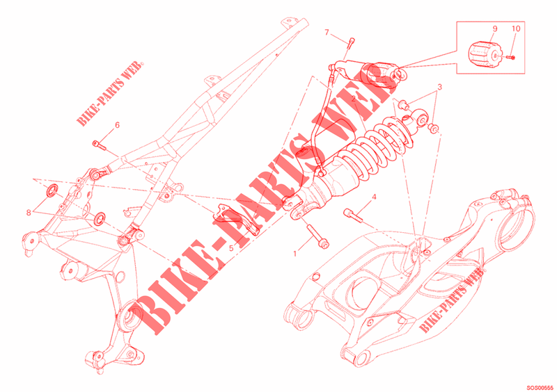ACHTER SCHOKBREKER voor Ducati Multistrada 1200 ABS 2013