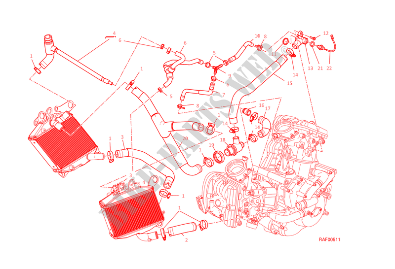 KOELSYSTEEM voor Ducati Diavel 1200 2015
