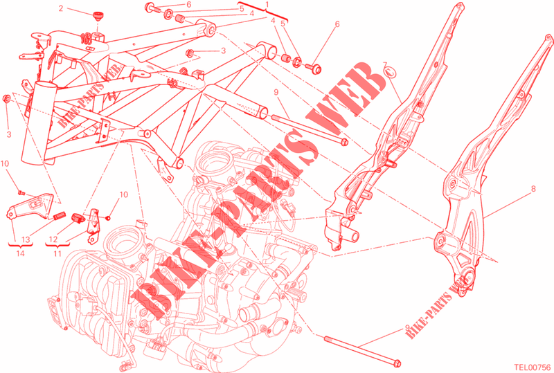 FRAME voor Ducati Diavel 1200 Cromo 2013