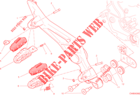 VOETSTEUN RECHTS   REMPEDAAL voor Ducati Hypermotard 2014