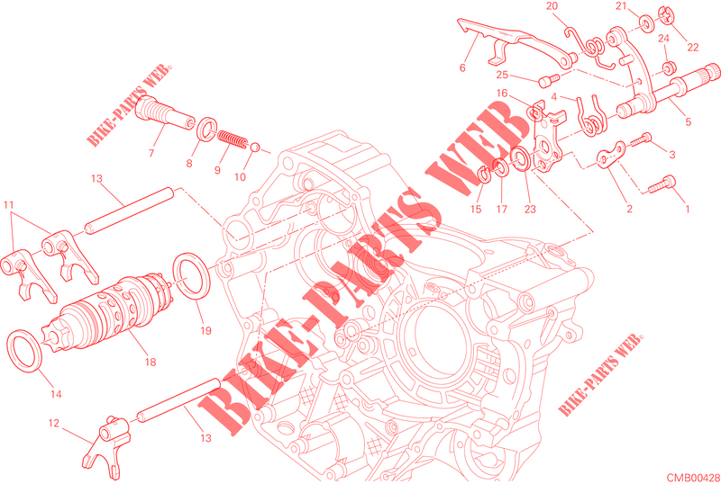 SCHAKEL MECHANISME voor Ducati Hyperstrada 2014