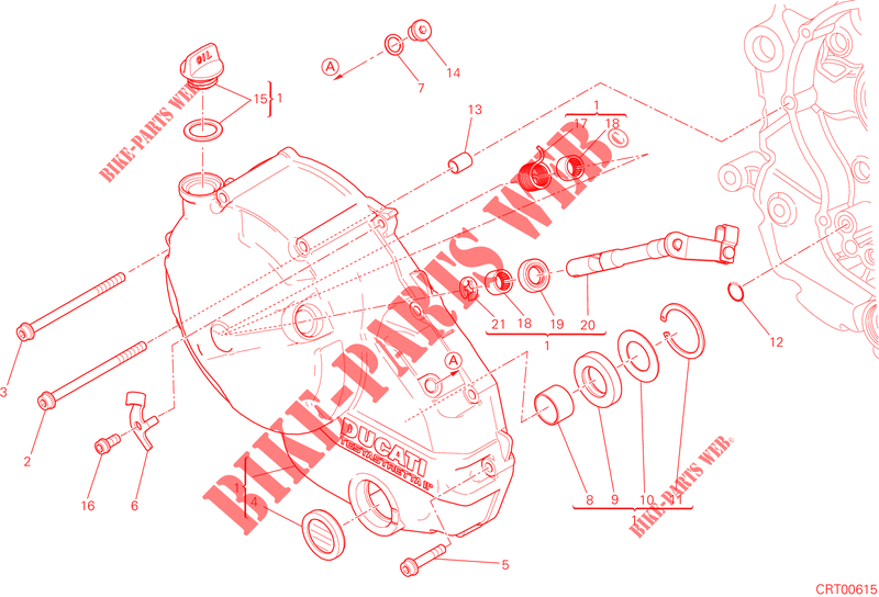 KOPPELINGS DEKSEL voor Ducati Hypermotard 2013