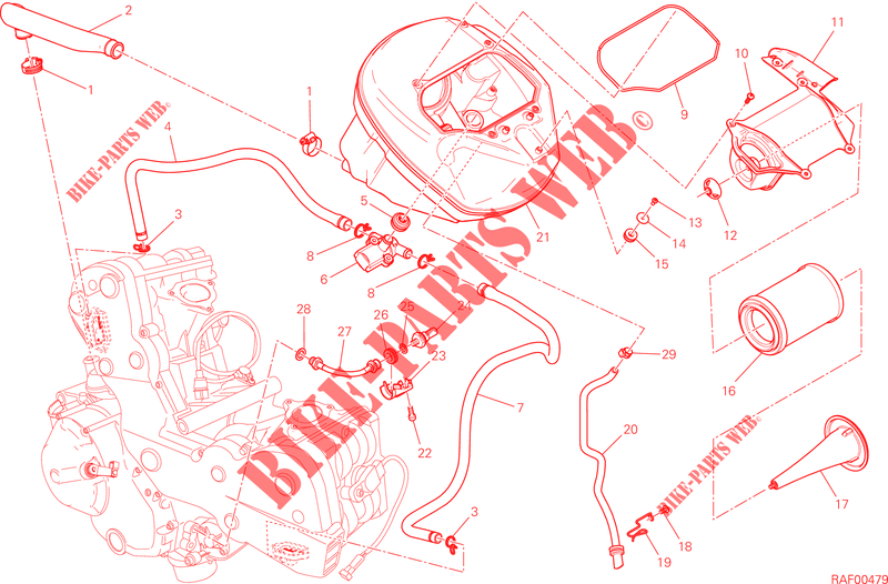 LUCHTFILTER voor Ducati Hypermotard 2013
