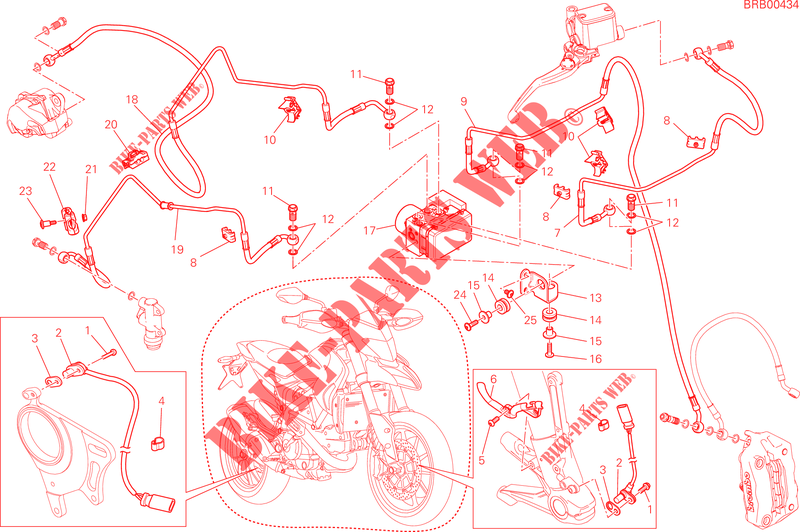 REM SYSTEEM ABS voor Ducati Hypermotard 2013