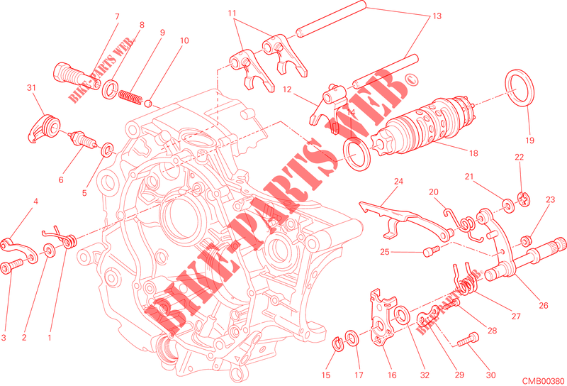 SCHAKEL MECHANISME voor Ducati Hypermotard 2013