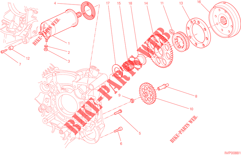 STARTMOTOR voor Ducati Hypermotard SP 2013