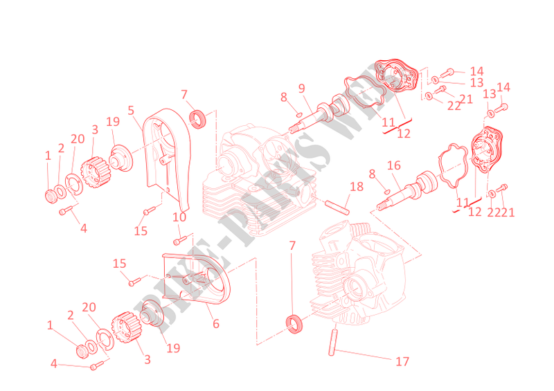 CILINDERKOP   DISTRIBUTIERIEM voor Ducati Hypermotard 796 2012