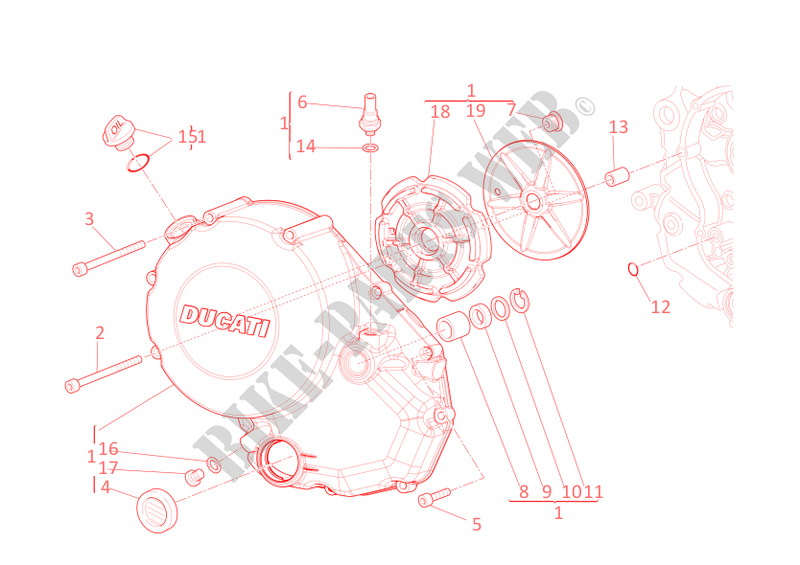 KOPPELINGS DEKSEL voor Ducati Hypermotard 796 2012