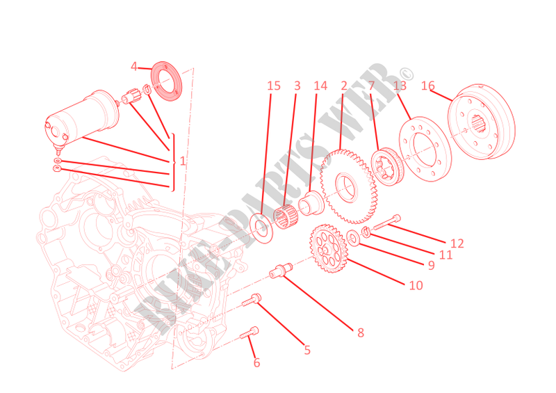STARTMOTOR voor Ducati Hypermotard 796 2012
