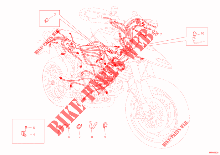 KABELBOOM voor Ducati Hypermotard 1100 EVO SP 2011