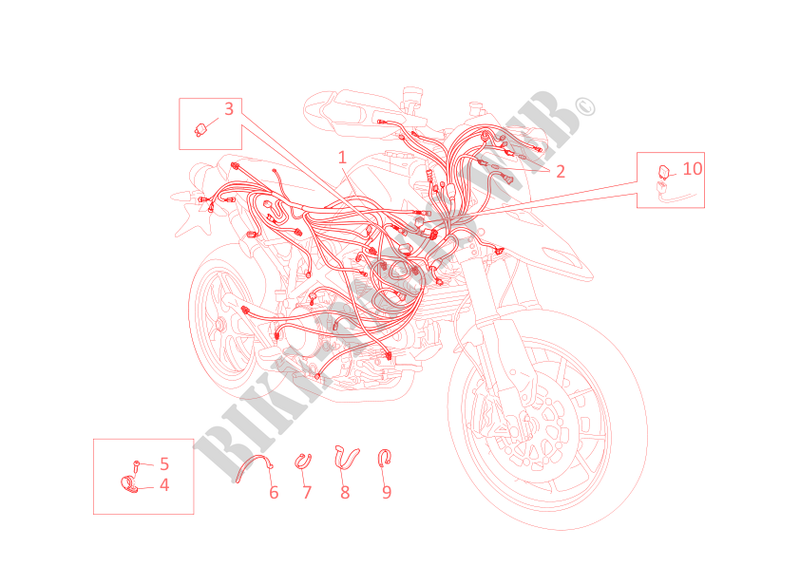 KABELBOOM voor Ducati Hypermotard 1100 EVO SP 2010