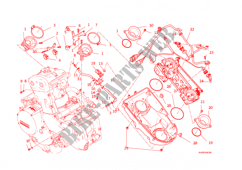 GASKLEP HUIS voor Ducati Monster 1200  2016