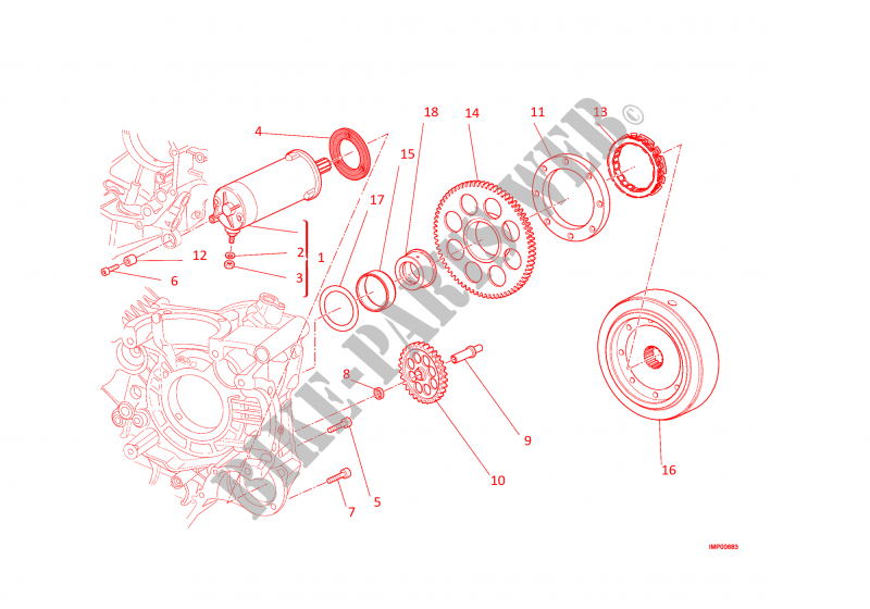 STARTMOTOR voor Ducati Monster 1200  2016