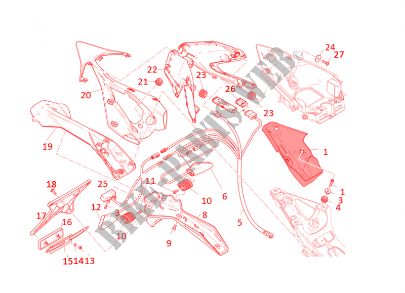 KENTEKENPLAAT HOUDER   ACHTERLICHT voor Ducati Panigale R 2016