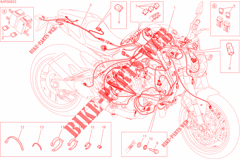 KABELBOOM voor Ducati Monster 821 DARK 2015