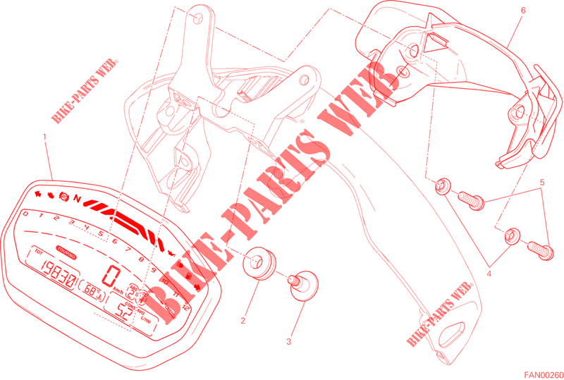 TELLERSET voor Ducati Monster 821 DARK 2015