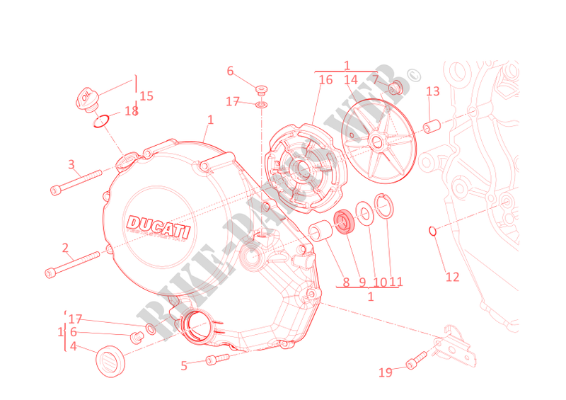 KOPPELINGS DEKSEL voor Ducati Multistrada 1200 ABS 2011