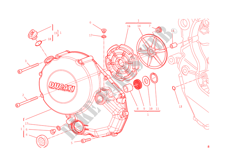KOPPELINGS DEKSEL voor Ducati Monster 1200 S 2015