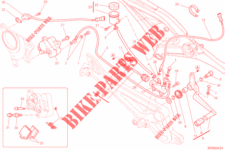 REM ACHTER SYSTEEM voor Ducati Monster 796 2012