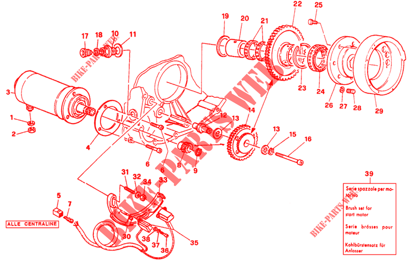 STARTMOTOR voor Ducati 750 SS 1991