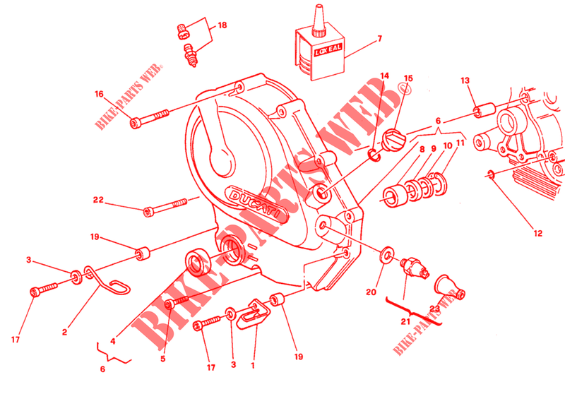 KOPPELINGS DEKSEL (DMM 001275>) voor Ducati 750 SS 1992