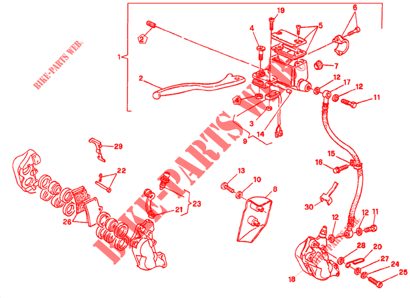 REM VOOR SYSTEEM ENKELE SCHIJF voor Ducati 750 SS 1992