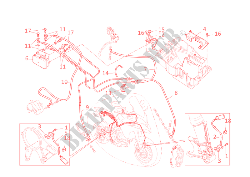 ANTILOCK BRAKING SYSTEM (ABS) voor Ducati Multistrada 1200 S Touring 2011