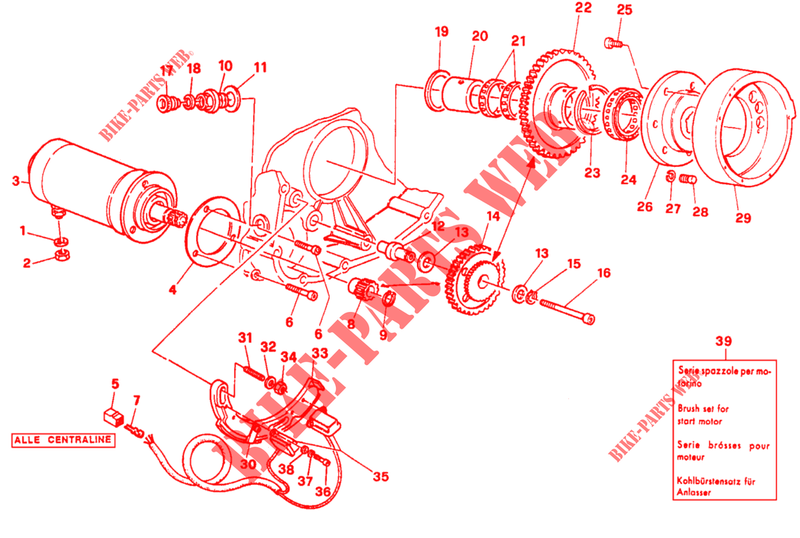 STARTMOTOR voor Ducati 750 SS 1993