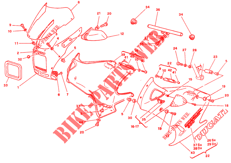 KUIPDEEL (DM 003552>) voor Ducati 600 SS 1993