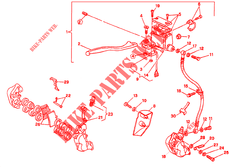 REM VOOR SYSTEEM ENKELE SCHIJF voor Ducati 750 SS 1994