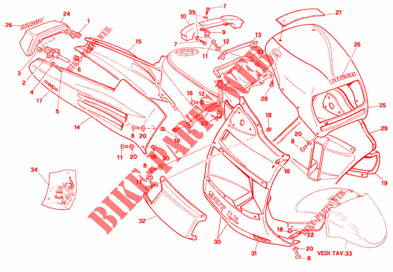 KUIPDEEL voor Ducati 907 I.E. 1993