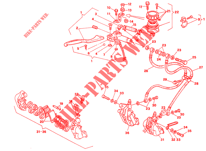 REM VOOR SYSTEEM voor Ducati 888 SP5 1993