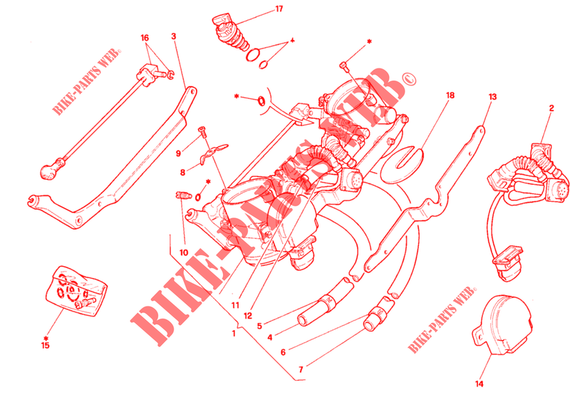 GASKLEP HUIS voor Ducati 916 SENNA 1996