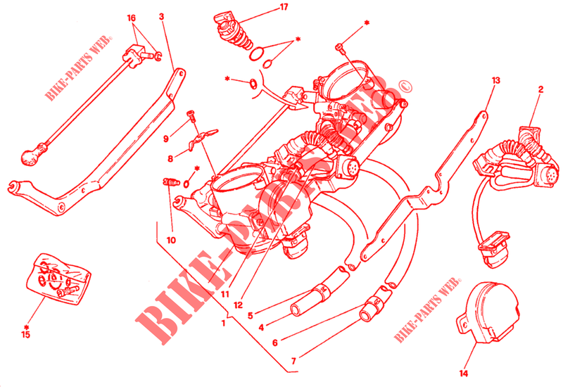 GASKLEP HUIS voor Ducati 916 1996