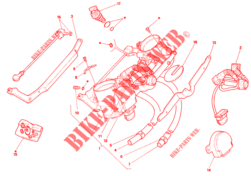 GASKLEP HUIS voor Ducati 748 1997
