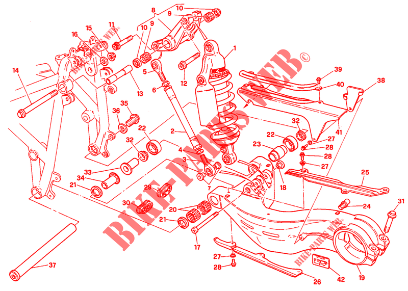ACHTER SCHOKBREKER voor Ducati 916 1994
