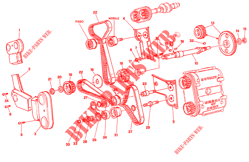 DISTRIBUTIERIEM voor Ducati 916 1994