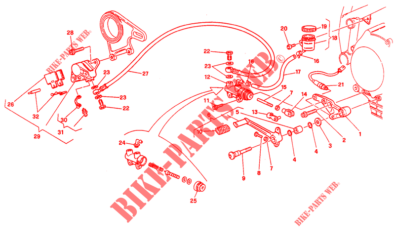 REM ACHTER SYSTEEM voor Ducati 916 1994