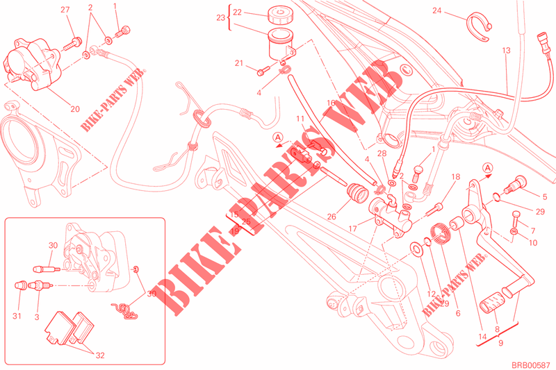 REM ACHTER SYSTEEM voor Ducati Monster 796 ABS 2013