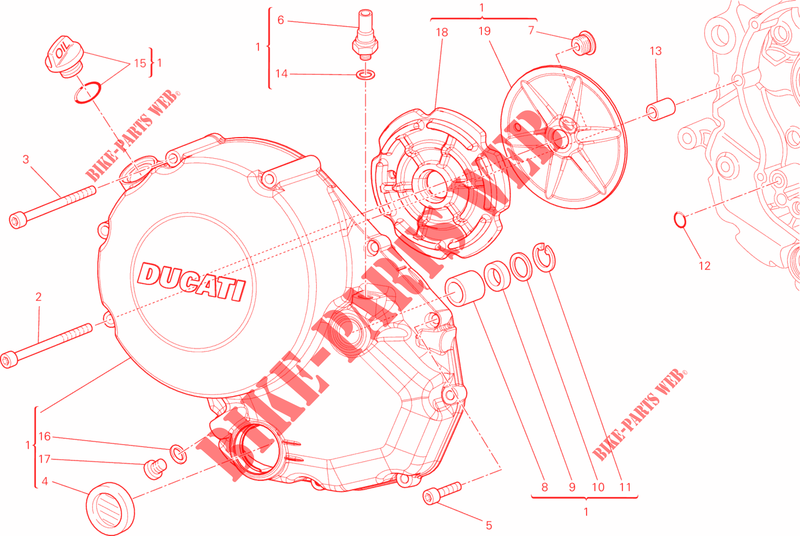 KOPPELINGS DEKSEL voor Ducati Monster 659 ABS Learner Legal (LAMs) 2014