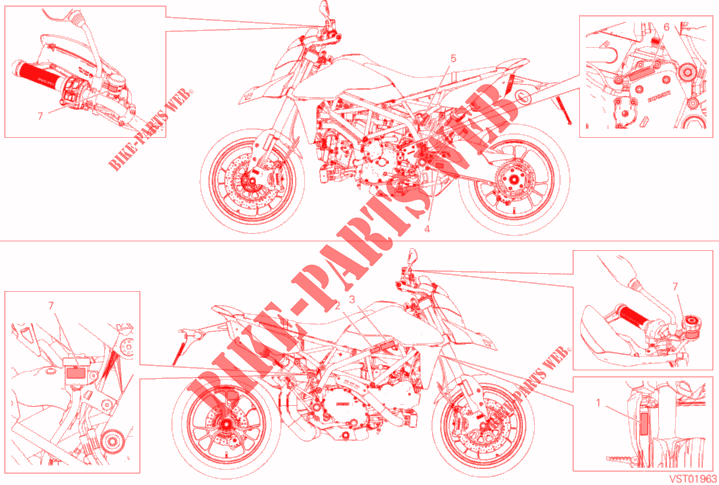 WARNING LABEL voor Ducati Hypermotard 950 RVE 2021