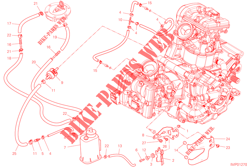 EVAPORATIVE EMISSION SYSTEM (EVAP) voor Ducati Multistrada V2 2022