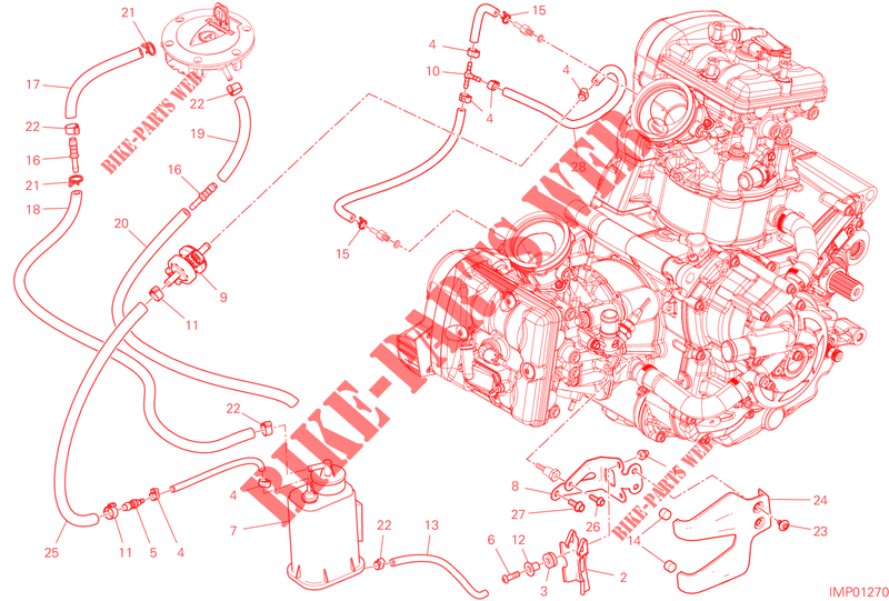 EVAPORATIVE EMISSION SYSTEM (EVAP) voor Ducati Multistrada V2 S 2022