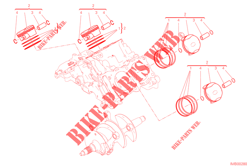 CILINDER   ZUIGER voor Ducati Multistrada V4 S Radar 2023