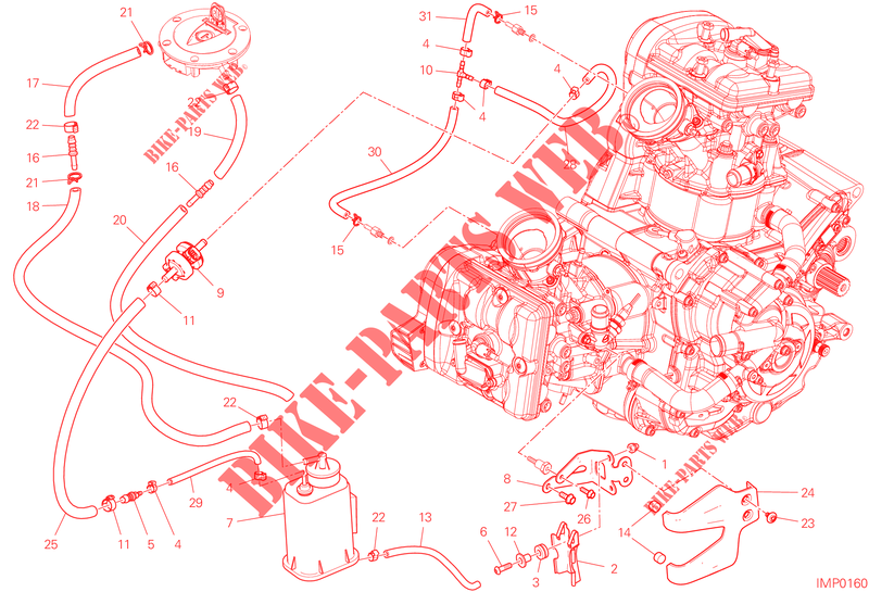 EVAPORATIVE EMISSION SYSTEM (EVAP) voor Ducati Multistrada V2 2023