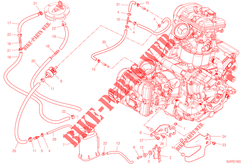 EVAPORATIVE EMISSION SYSTEM (EVAP) voor Ducati Multistrada V2 S Travel 2023