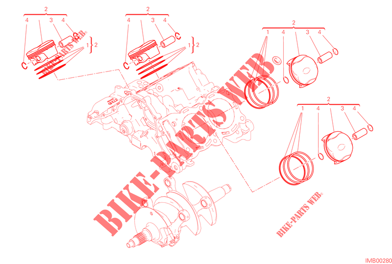 CILINDER   ZUIGER voor Ducati Multistrada V4 Rally Radar Full 2023