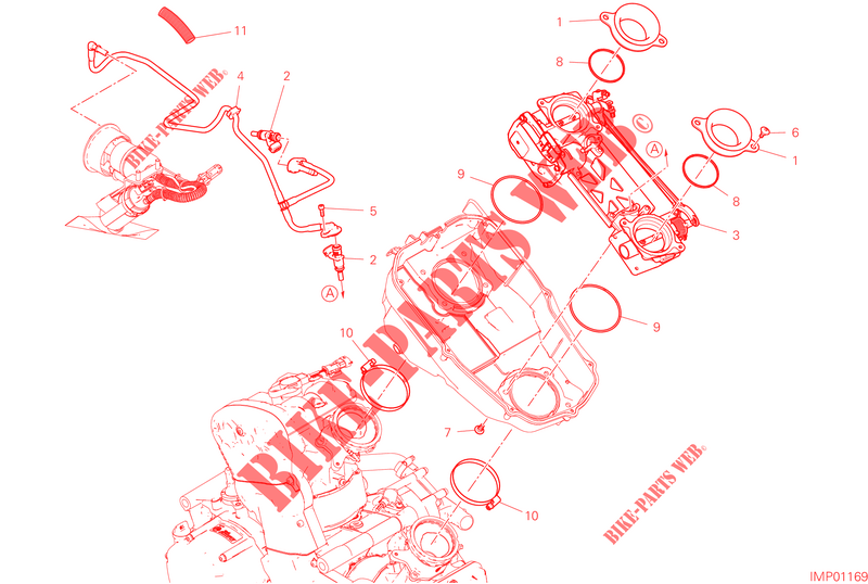 GASKLEP HUIS voor Ducati HYPERMOTARD 950 2023
